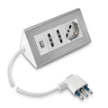 Multipresa da Scrivania Scame con Presa USB Bianco/Nero