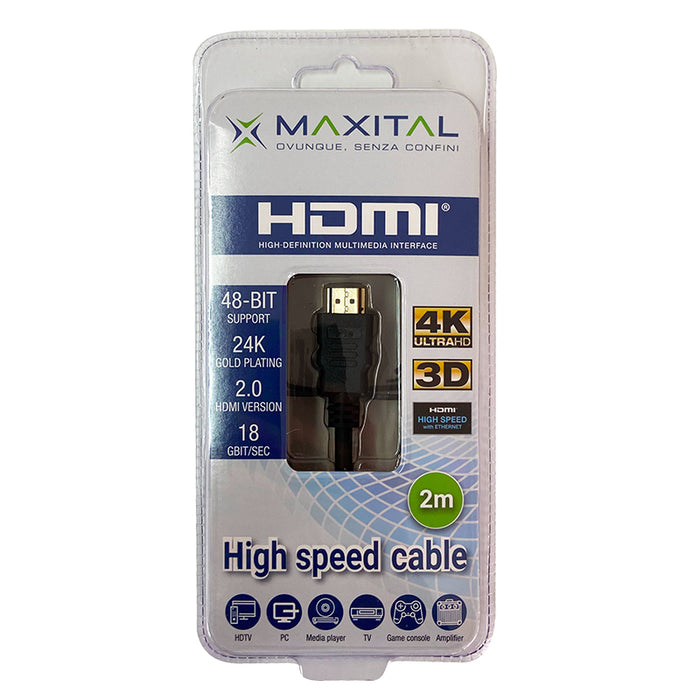 CAVO HDMI 2,0 HIGH SPEED 2MT HDMI214 FTE