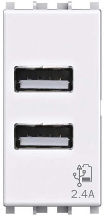 ALIMENTATORE USB 4BOX PER VIMAR PLANA BIANCO 4B.V14.USB.24
