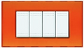Placca 4 Posti Bticino Light Arancio/Ambra/Blu/Titanio