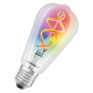 LAMPADINA A FILAMENTO LEDVANCE EDISON SMART+ WIFI MULTICOLOR RGBW 4,5W(30W) 300LM E27 2700K DIMMERABILE SMT609914WF