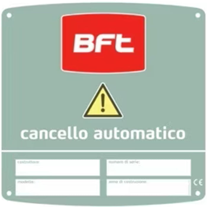 CARTELLO DI SEGNALAZIONE CANCELLO AUTOMATICO CMS BFT 2609053