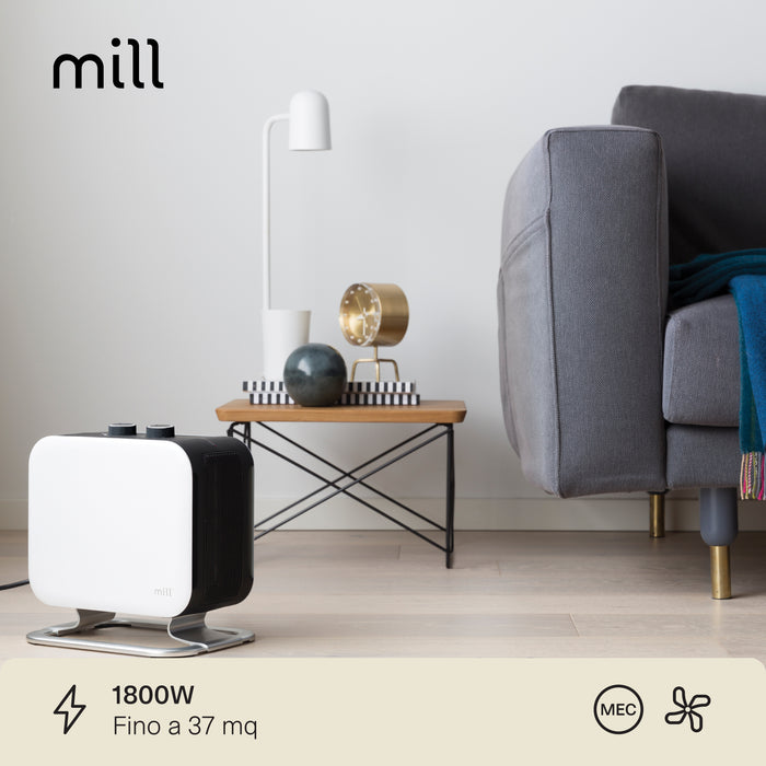 Termoventilatore Mill Compact 1800 W con Piedistallo in Alluminio – CUS1800MECWA