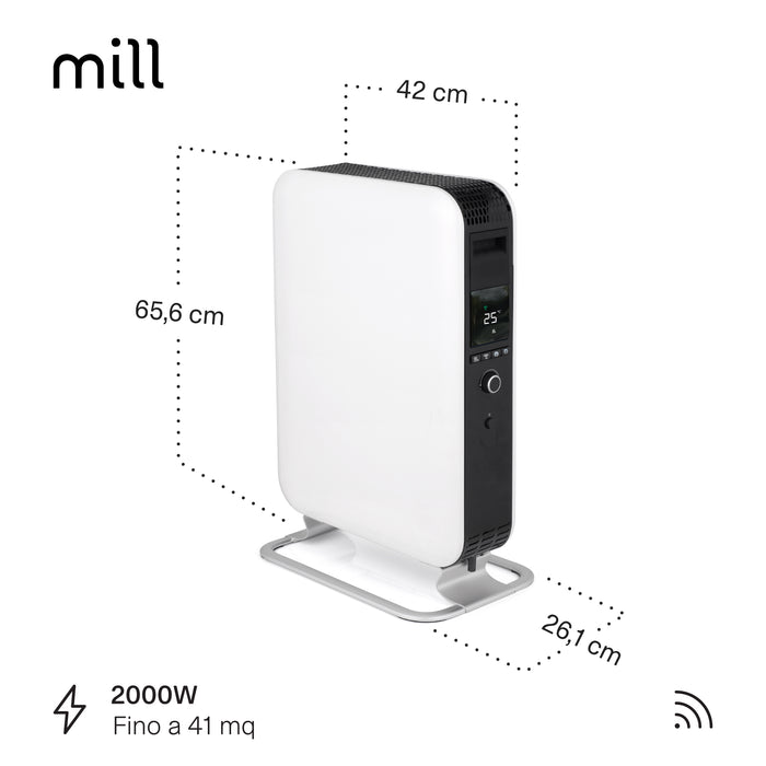 Radiatore a Olio Mill Gentle Air 2000 W Wi-Fi Bianco – OIL2000WIFI3