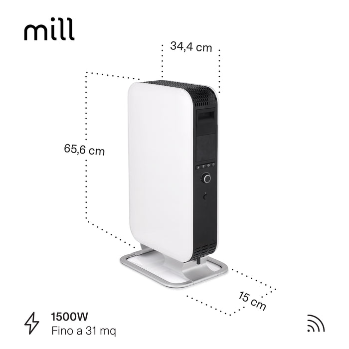 Radiatore a Olio Mill Gentle Air 1500 W Wi-Fi Bianco – OIL1500WIFI3