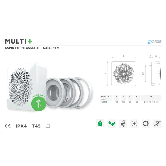 O.ERRE MULTI+ ASPIRATORE ELICOIDALE 80/90/100/120 - 0057900