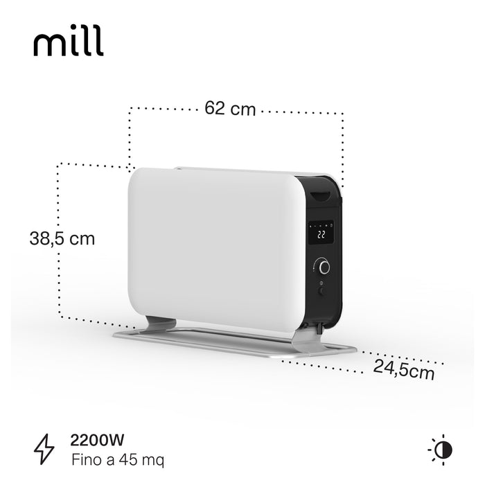 Termoconvettore Elettrico Portatile Mill Instant Max 2200 W LED – CO2200LEDMAX