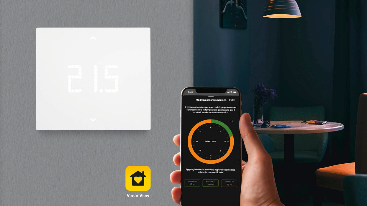Vimar 02912 termostato connesso smart Wi-Fi parete bianco