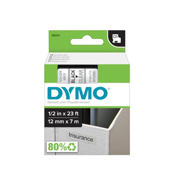 Nastri D1 per Etichettatrici Dymo – Elcart – Nero/Trasp