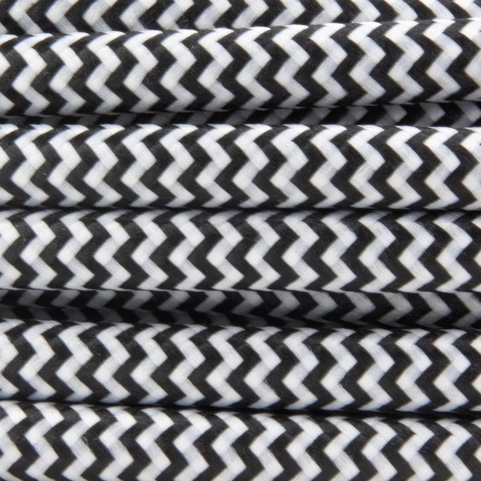 Cavo Elettrico in Tessuto Tondo Amarcords 3x0.75 Bianco Nero