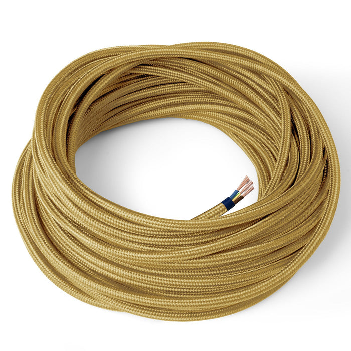 Cavo Elettrico in Tessuto Tondo Amarcords 3x0.75 Oro