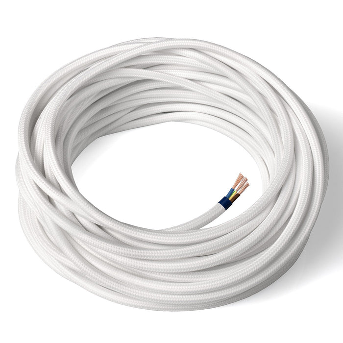 Cavo Elettrico in Tessuto Tondo Amarcords 3x0.75 Bianco