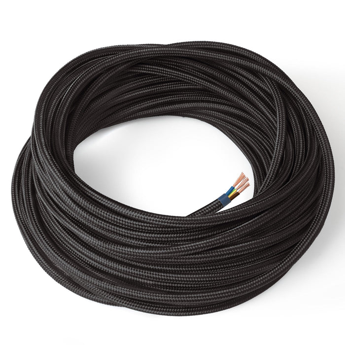 Cavo Elettrico in Tessuto Tondo Amarcords 3x0.75 Nero