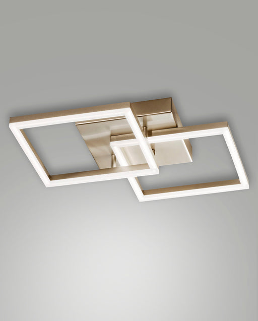 Lampada da Parete o Soffitto a 2 Luci Fabas Luce Bard Oro Opaco