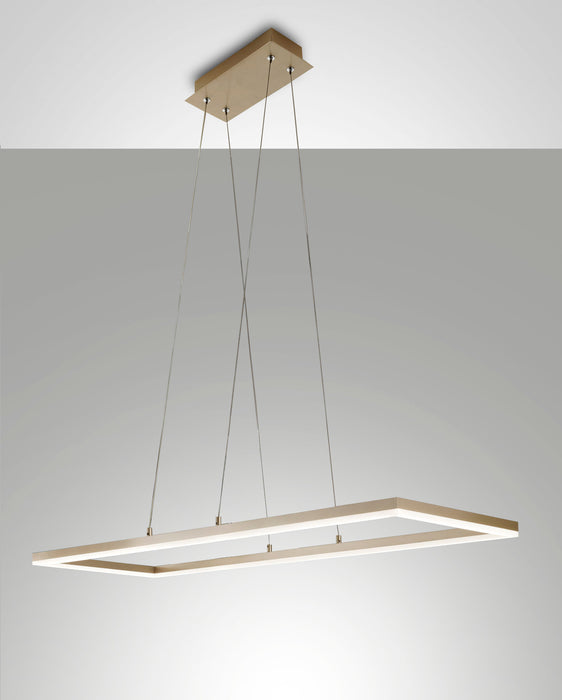 Lampada a Sospensione Fabas Luce Bard LED 52W Oro Opaco