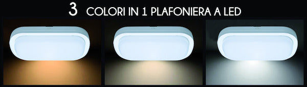 PLAFONIERA A LED OVALE COMPACT IP65 18W 220V SWITCH LIFE 39.9PF0332CFN
