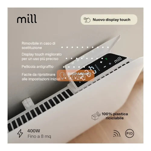 TERMOCONVETTORE A PARETE MILL INVISIBLE GENERAZIONE 4 – 400 W