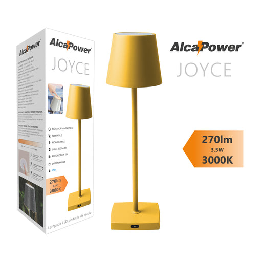 Lampada da Tavolo LED Ricaricabile Alcapower Joyce Giallo