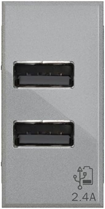 PRESA USB 2.4 AMPERE COMPATIBILE CON BTICINO AXOLUTE TECH 4BOX ‎4B.HC.USB.24
