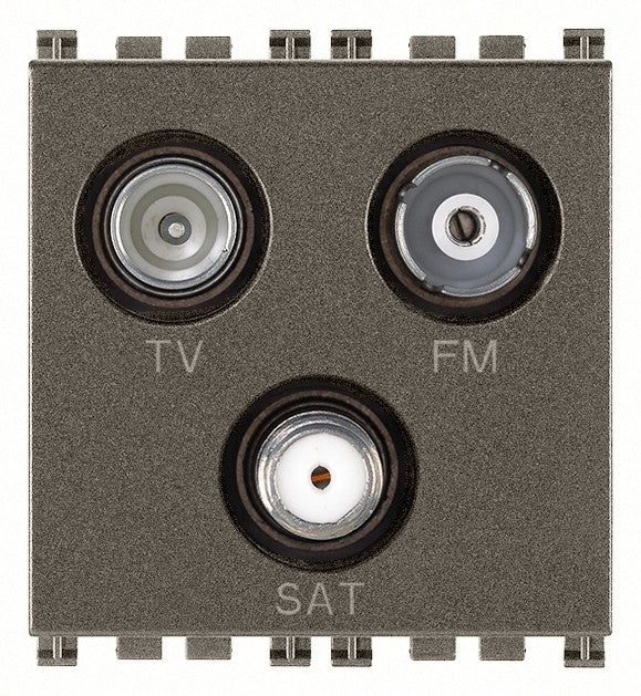 Presa TV-FM-SAT Diretta 3 Uscite Vimar Arké – 19303 – Metallo