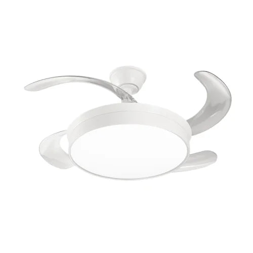 Ventilatore da Soffitto Perenz Open+ Bianco Motore DC Ø106cm con Pale a Scomparsa