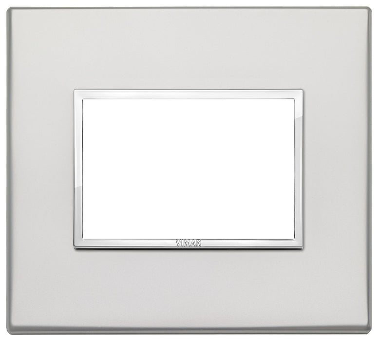 Placca 3 Moduli Vimar Eikon Legno Naturale – Argento
