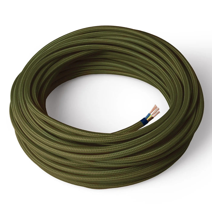 Cavo Elettrico in Tessuto Tondo Amarcords 3x0.75 – Kaki