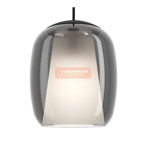 SOSPENSIONE EGLO CIAMPINO 4×E27 Ø97 CM – VETRO GRIGIO FUMÉ & CORPO NERO