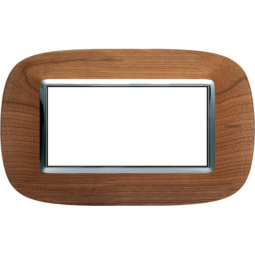 Placca 4 Posti Bticino Axolute Legno Ciliegio