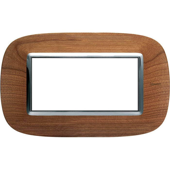 Placca 4 Posti Bticino Axolute Legno Ciliegio
