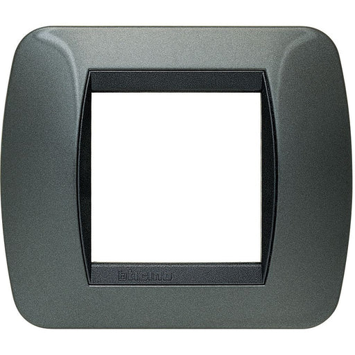 Placca 2 Posti Bticino Living Acciaio Scuro