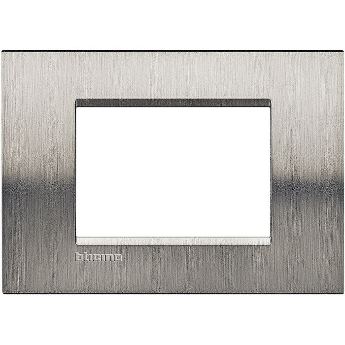 Placca 3 Posti Bticino Living Light Acciaio Spazzolato