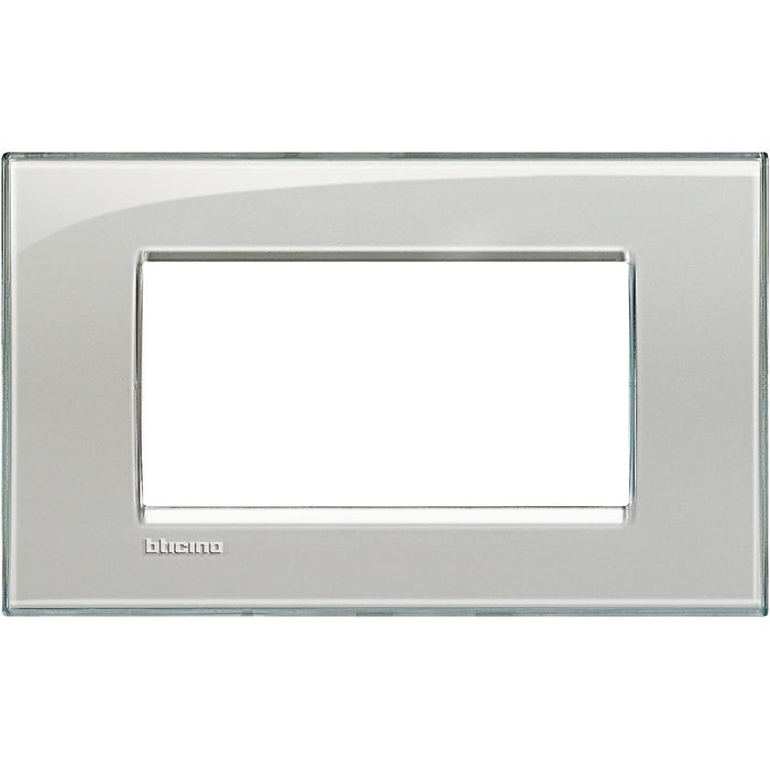 Placca Quadra 4 Moduli Bticino Livinglight Grigio Ghiaccio