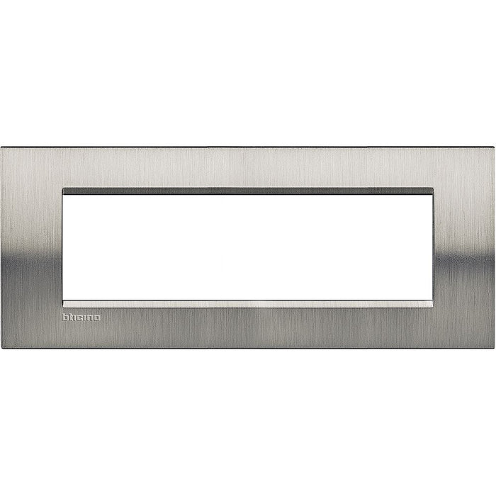 Placca Quadra 7 Moduli Bticino Livinglight Acciaio Spazzolato