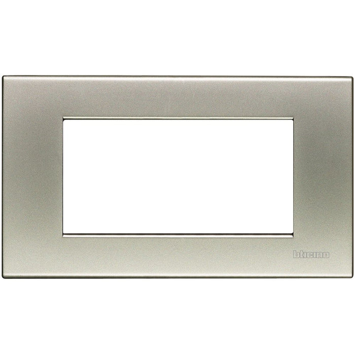 Placca 4 Posti Bticino Light Titanio Chiaro