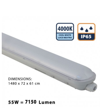 Plafoniera Stagna LED Velamp Ecopower 21W 4000K IP65