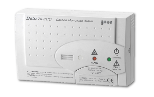 RILEVATORE MONOSSIDO DI CARBONIO CON ALLARME OTTICO E SEGNALATORE ACUSTICO BETA760CO 230V GECA 37602391