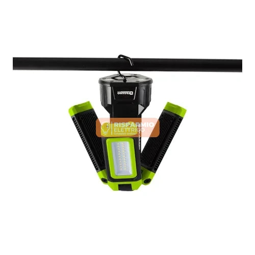 LAMPADA RICARICABILE A 3 FARI LED FG 217/B – CON TREPPIEDE REGOLABILE