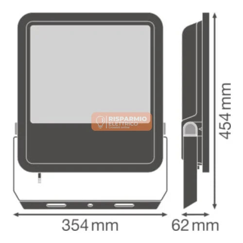 PROIETTORE LED GEN 3 NERO 200W 25000LM 100D - FLOOD200840BG3 – 840 BIANCO FREDDO | IP65 – SIMMETRICO