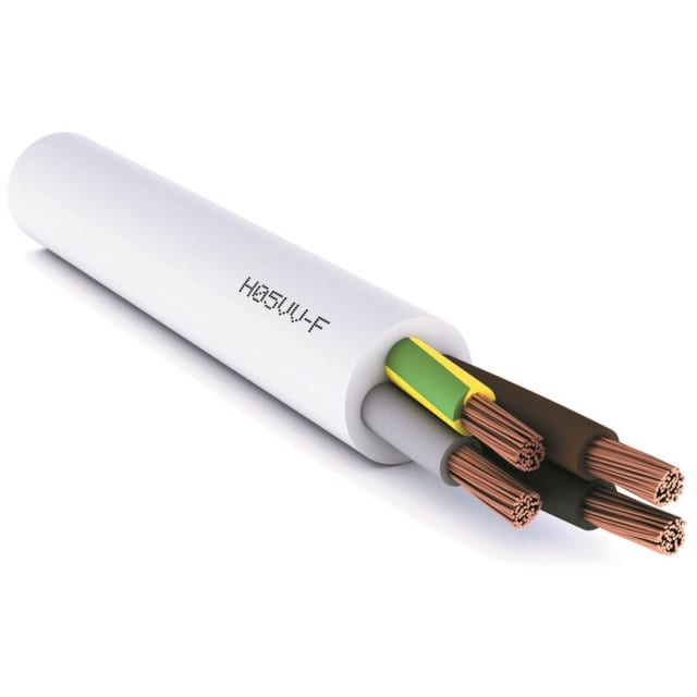 CAVO H05VV-F 3X0.75 MULTIPOLARE FLESSIBILE IN PVC BIANCO/NERO  - VENDITA AL METRO!