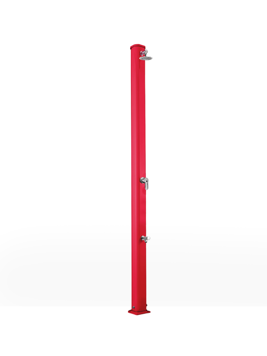 Doccia Solare in Alluminio con Lavapiedi Arkema Jolly S 25L Rosso