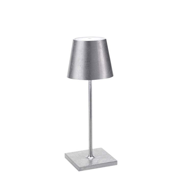 Lampada da Tavolo Zafferano Poldina Mini Pro Foglia Argento