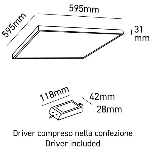 BOT Lighting pannello LED 60x60 36W 4000K LD4PAN3652V-2