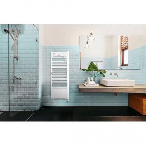Noirot Actibain scaldasalviette elettrico a inerzia fluida 1750W con soffiatore bianco N171416