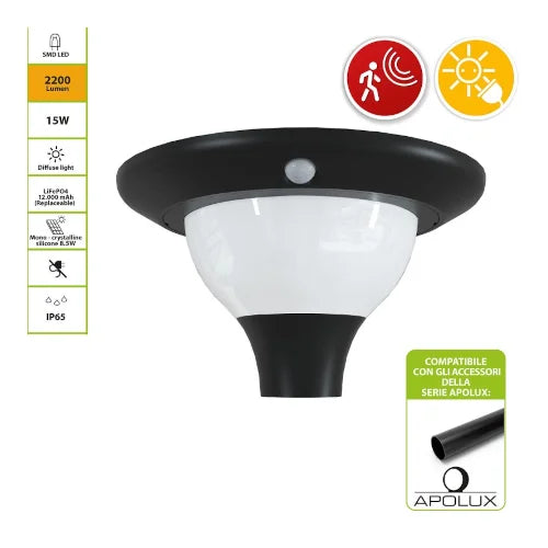 VELAMP SPH210S SFERA SOLARE LED ESTERNO PMMA 2000LM 3 CCT IP65