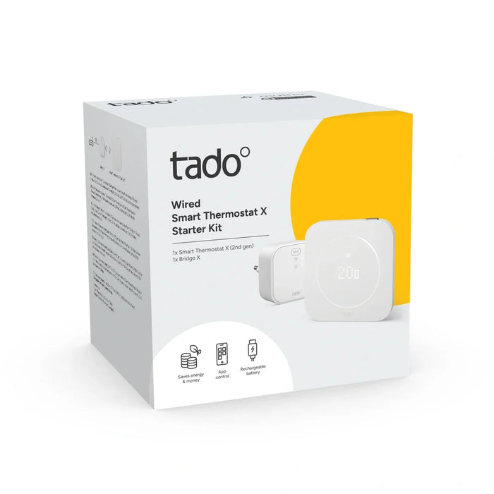 Tado termostato intelligente cablato X starter kit con bridge bianco