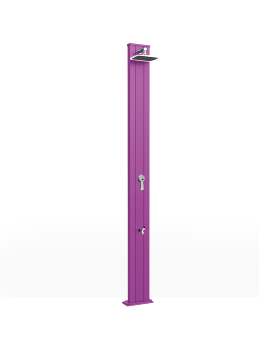Doccia Solare Dritta in Alluminio con Lavapiedi Arkema Spring S 30L Fucsia