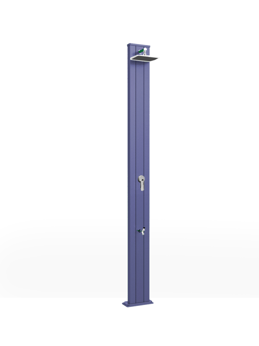 Doccia Solare Dritta in Alluminio con Lavapiedi Arkema Spring S 30L Viola