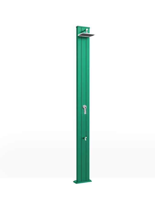 Doccia Solare Dritta in Alluminio con Lavapiedi Arkema Spring S 30L Verde