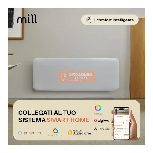 TERMOCONVETTORE A PARETE MILL INVISIBLE GEN 4 – 2000 W, DESIGN SLIM